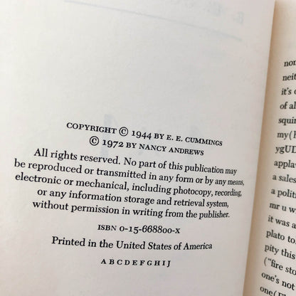1 x 1 by E.E. Cummings [1972 PAPERBACK]