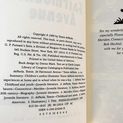 26 Fairmount Avenue by Tomie dePaola SIGNED! [FIRST EDITION]