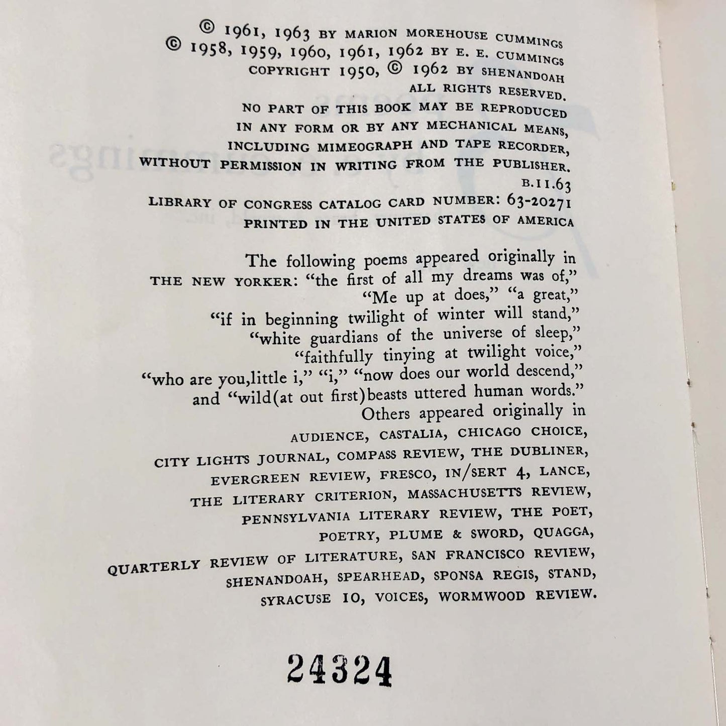 73 Poems by E.E. Cummings [FIRST EDITION] 1963