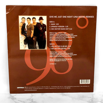 98 Degrees - Give Me Just One Night (Una Noche) REMIXES [12" VINYL SINGLE] 2000 • Universal