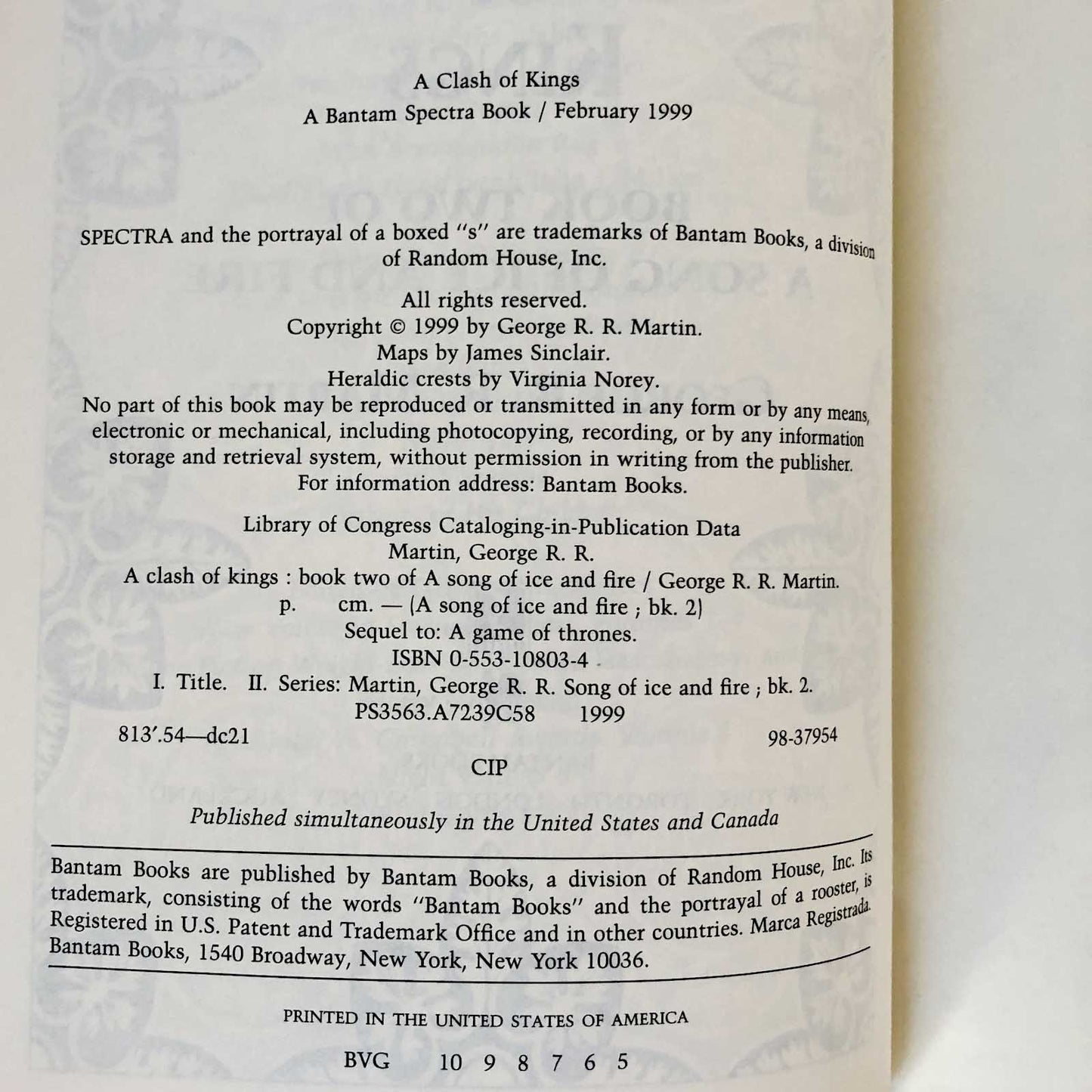 A Clash of Kings by George R.R. Martin [FIRST EDITION] 1999