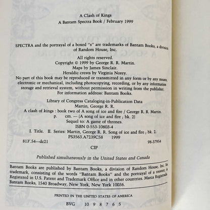 A Clash of Kings by George R.R. Martin [FIRST EDITION] 1999