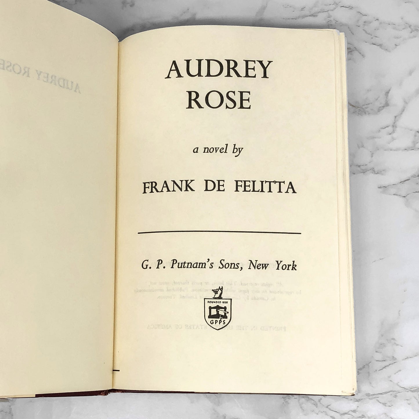 Audrey Rose by Frank De Felitta [1975 HARDCOVER] BCE • G.P. Putnam's Sons