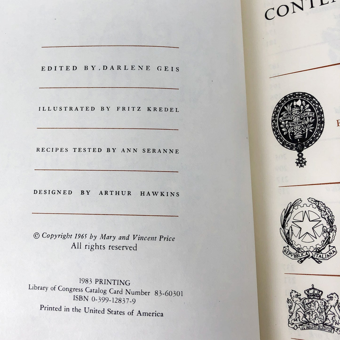 A Treasury of Great Recipes by Vincent Price & Mary Price [HARDCOVER RE-ISSUE] 1983 • G.P. Putnam