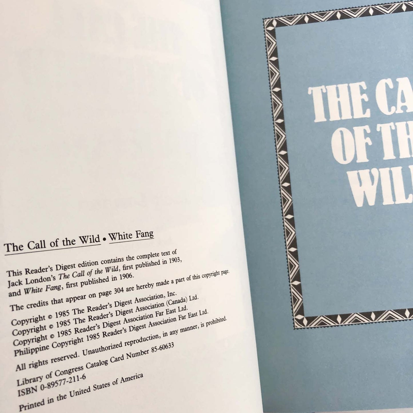 The Call of the Wild & White Fang by Jack London [ILLUSTRATED HARDCOVER] 1985