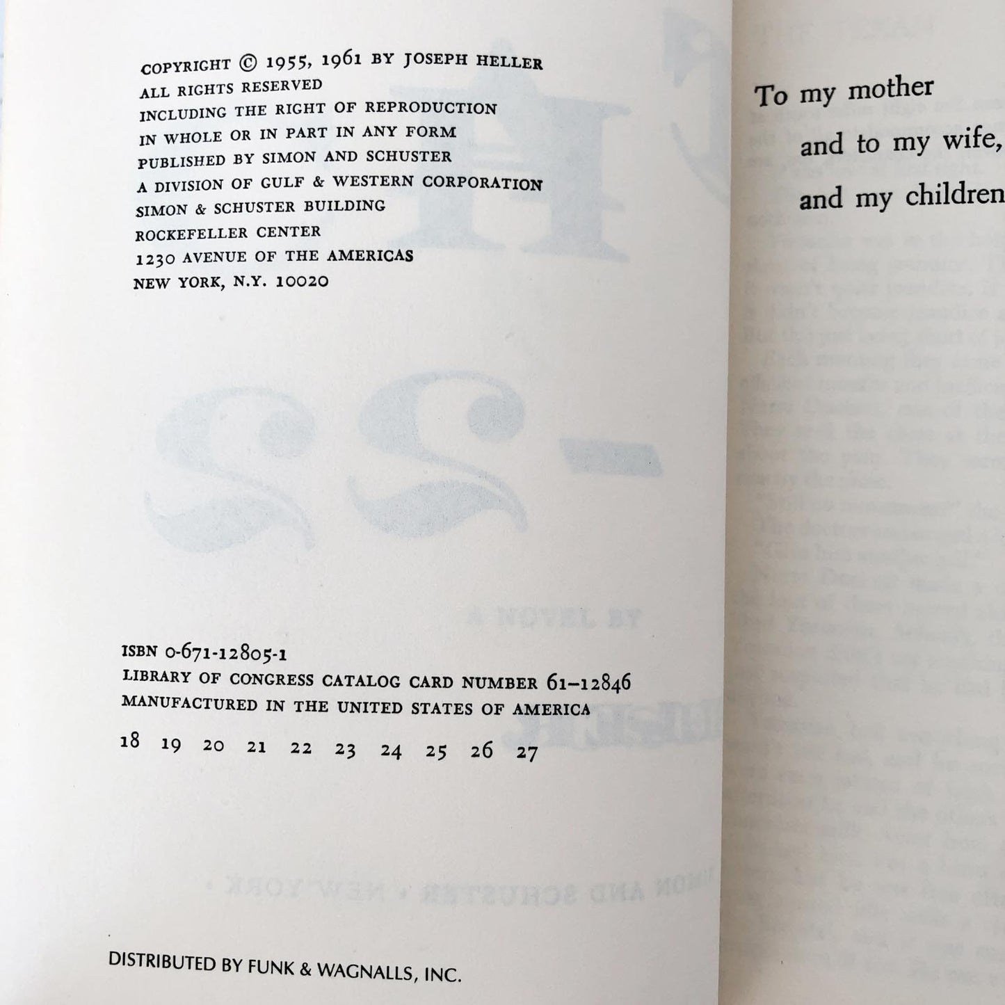 Catch-22 by Joseph Heller [FIRST EDITION / 18th PRINTING] 1961