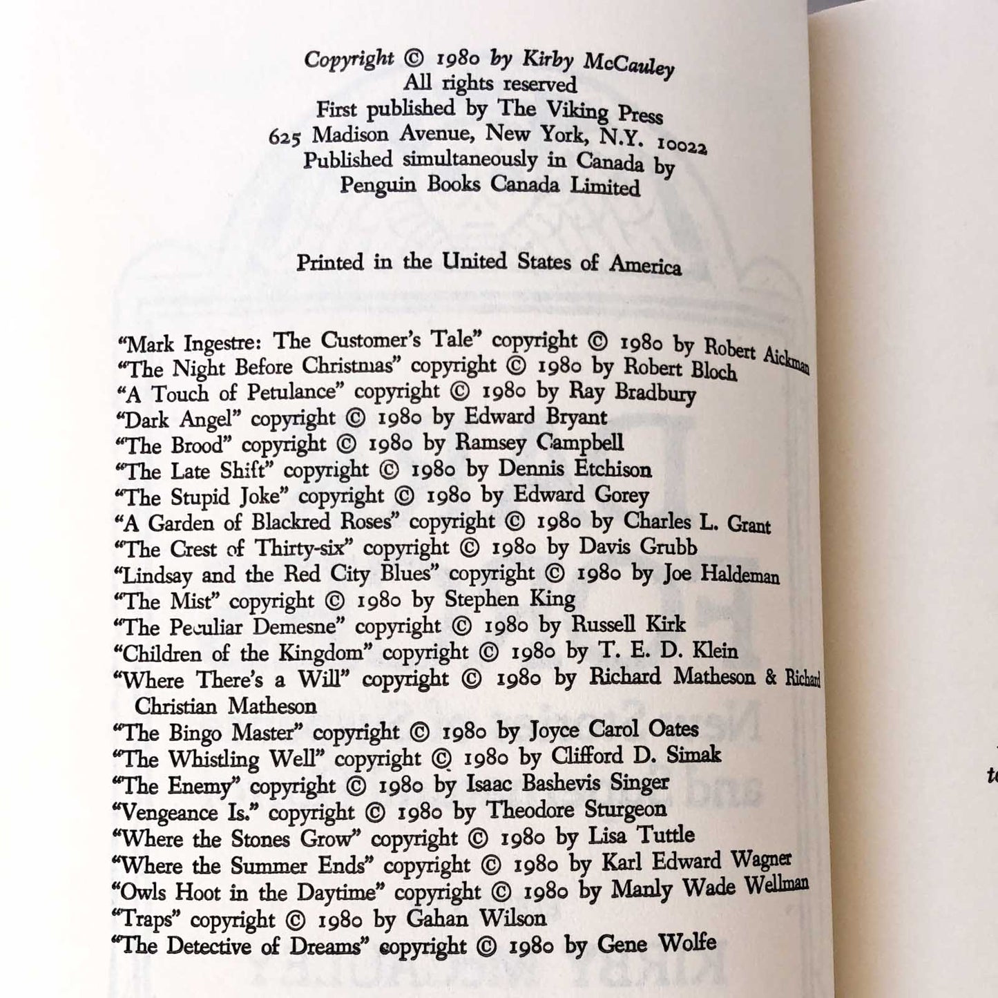 Dark Forces: New Stories of Suspense and Supernatural Horror [1980 HARDCOVER HORROR ANTHOLOGY]