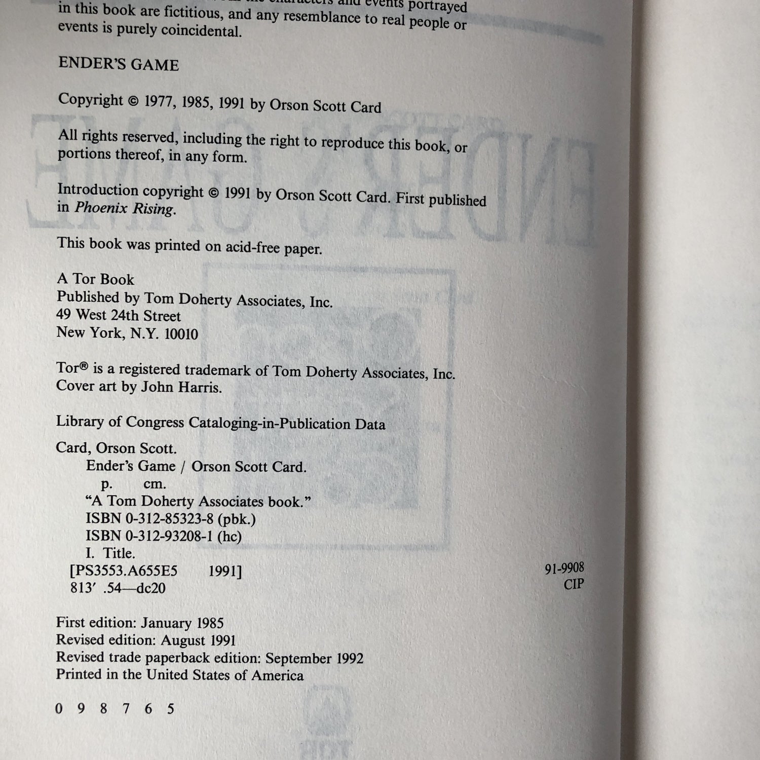 Ender's Game by Orson Scott Card [FIRST "REVISED" EDITION] - Bookshop Apocalypse