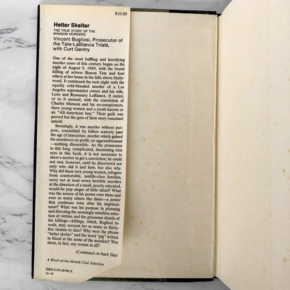 Helter Skelter: The True Story of The Manson Murders by Vincent Bugliosi [FIRST EDITION / FIRST PRINTING]