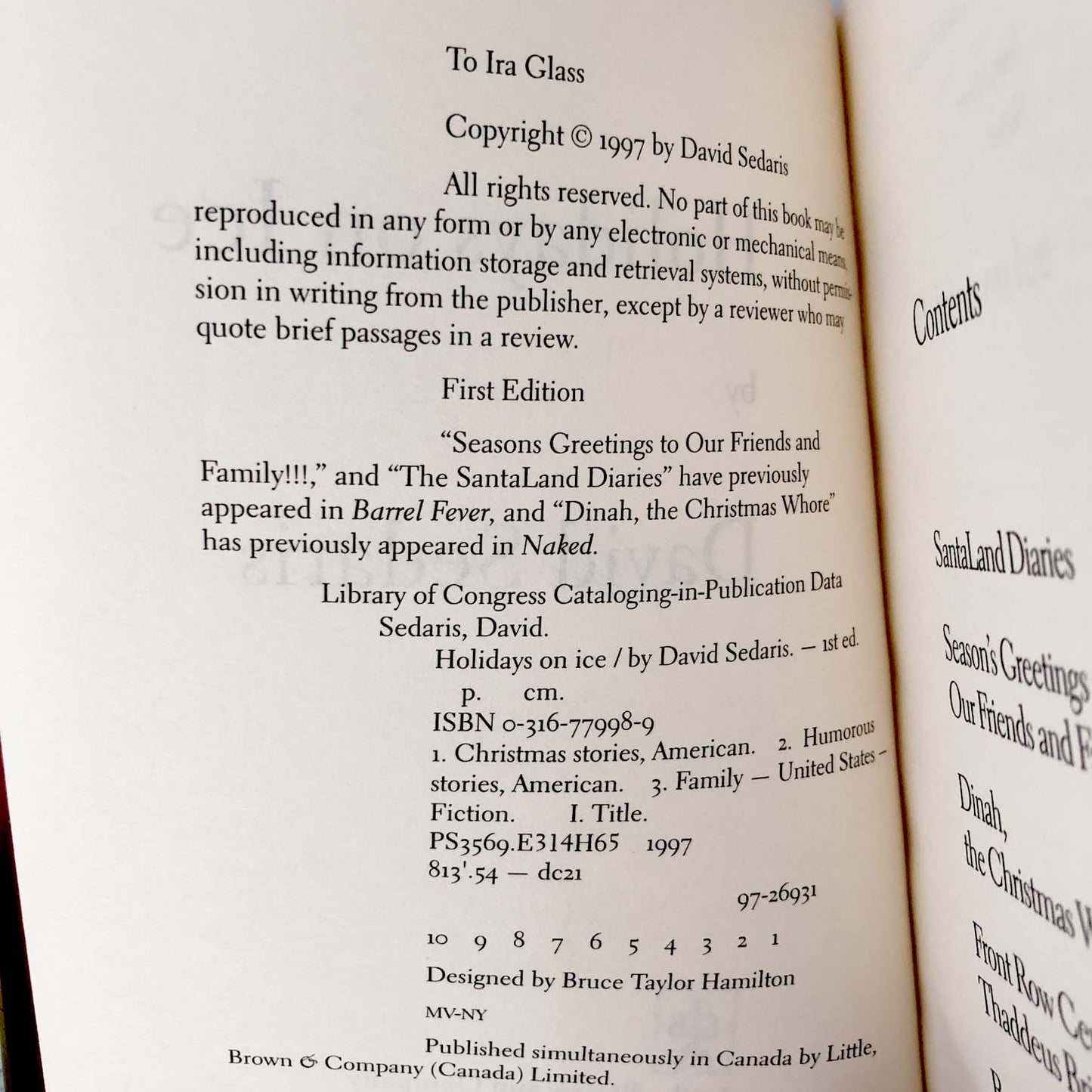 Holidays on Ice by David Sedaris [FIRST EDITION / FIRST PRINTING] 1997