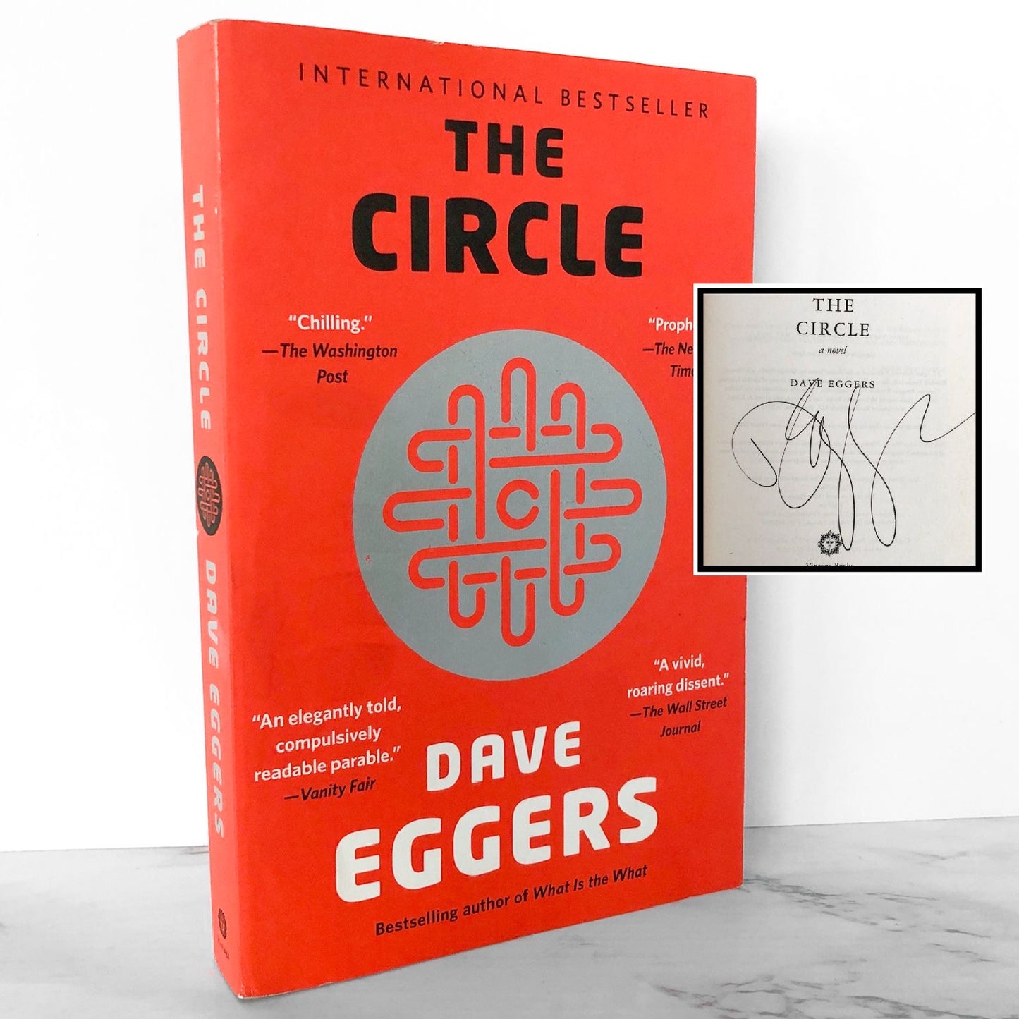 The Circle by Dave Eggers SIGNED! [FIRST TRADE PAPERBACK PRINTING] 2014 • Vintage