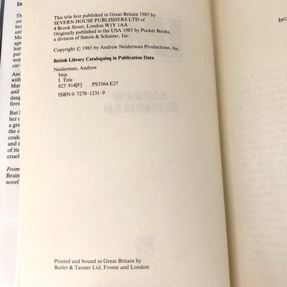 IMP by Andrew Neiderman [U.K. HARDCOVER FIRST EDITION] 1985 • Severn House