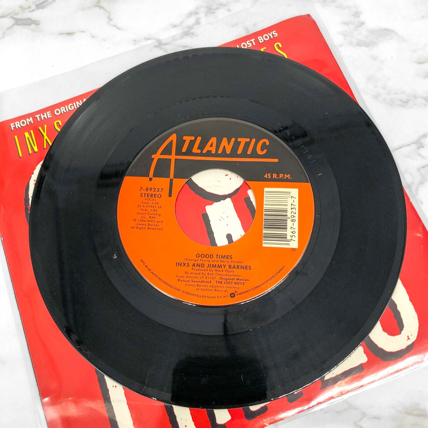 INXS & Jimmy Barnes – Good Times [7" VINYL SINGLE] 1985 • The Lost Boys Soundtrack