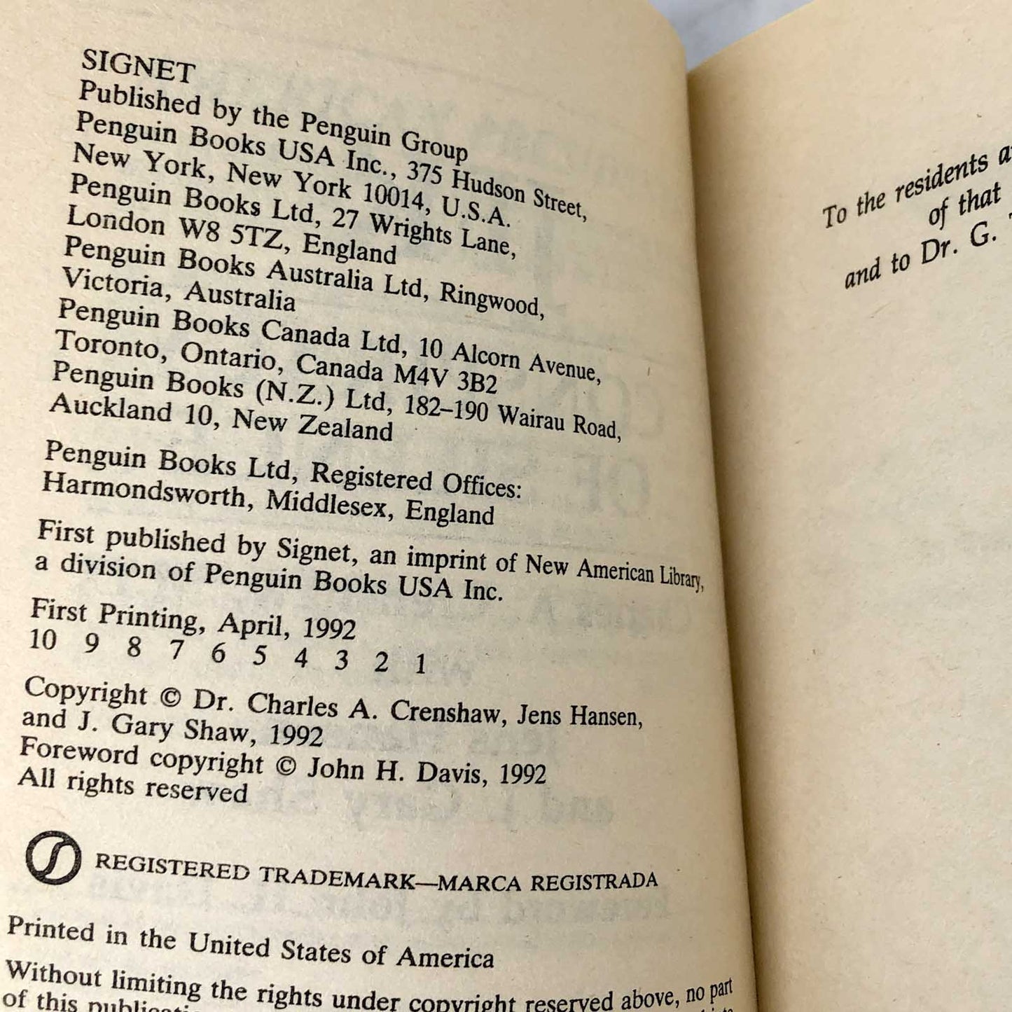 JFK: Conspiracy of Silence by Charles A. Crenshaw [FIRST EDITION PAPERBACK] 1992