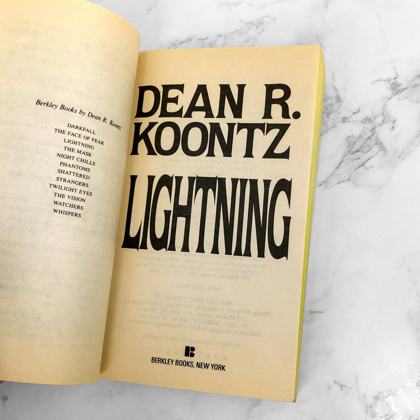 Lightning by Dean Koontz [FIRST PAPERBACK PRINTING] 1989 • Berkley