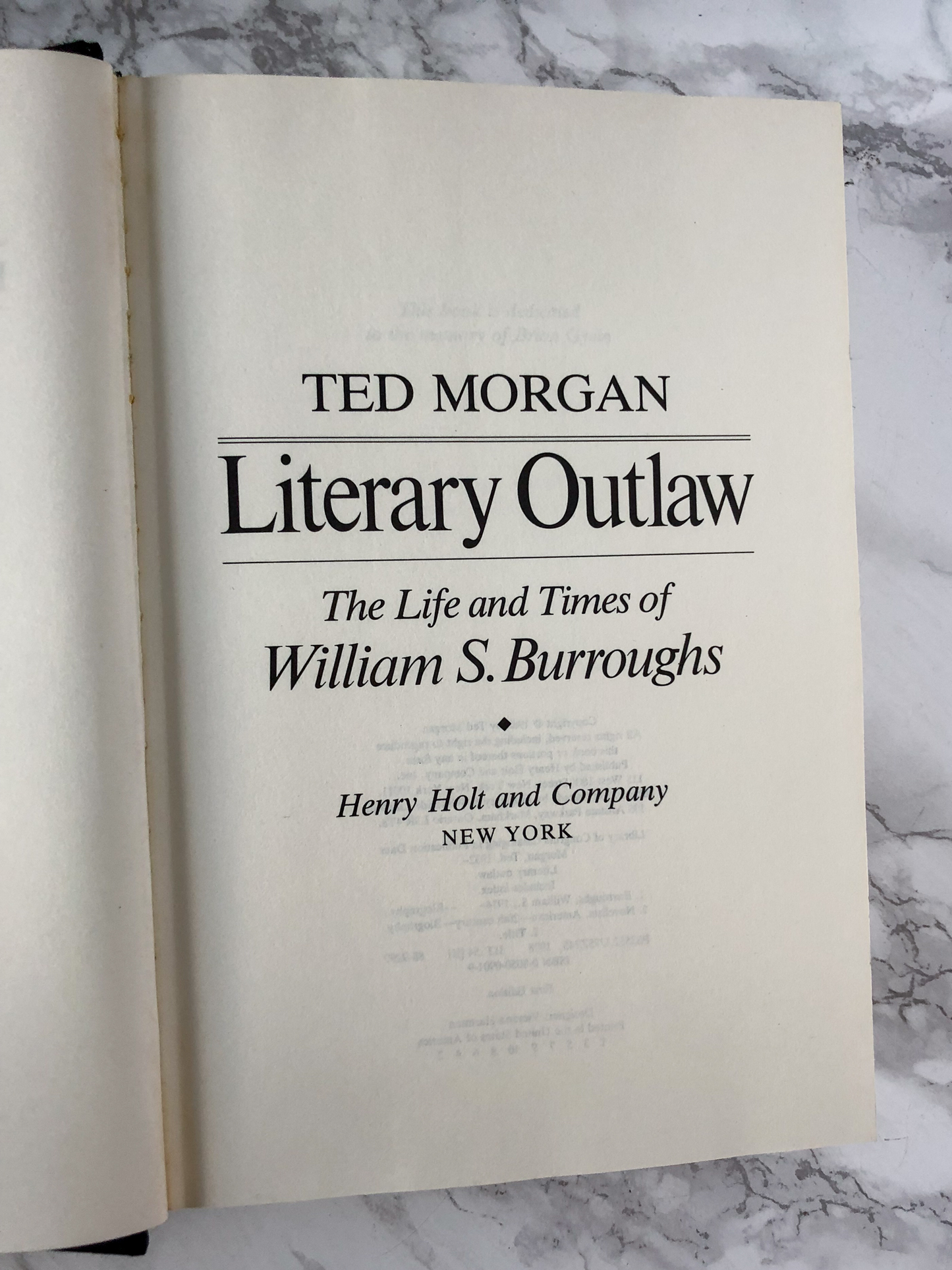 Literary Outlaw: The Life and Times of William S Burroughs by Ted Morgan [FIRST EDITION] - Bookshop Apocalypse