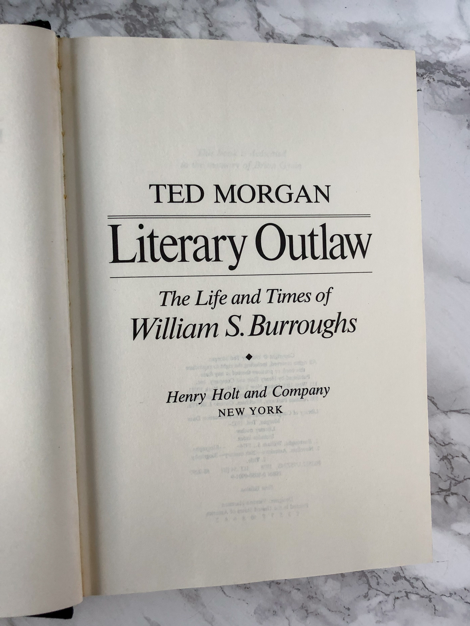 Literary Outlaw: The Life and Times of William S Burroughs by Ted Morgan [FIRST EDITION] - Bookshop Apocalypse