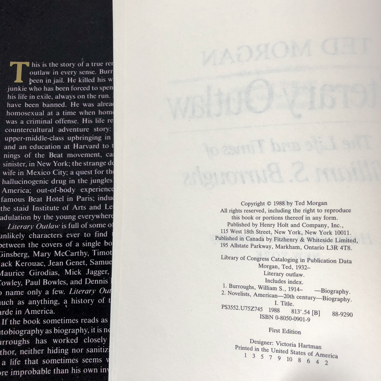 Literary Outlaw: The Life and Times of William S Burroughs by Ted Morgan [FIRST EDITION] - Bookshop Apocalypse