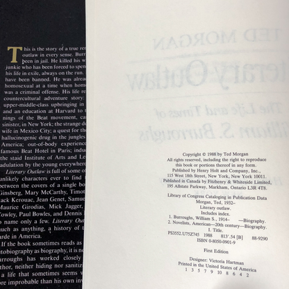 Literary Outlaw: The Life and Times of William S Burroughs by Ted Morgan [FIRST EDITION] - Bookshop Apocalypse