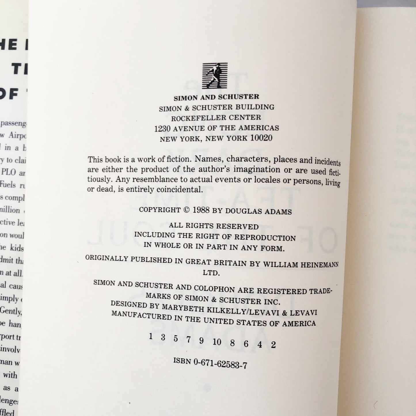 The Long Dark Tea Time of the Soul by Douglas Adams [FIRST EDITION / FIRST PRINTING] 1988