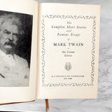 The Complete Short Stories & Famous Essays of Mark Twain [ANTIQUE HARDCOVER] 1928 • P.F. Collier