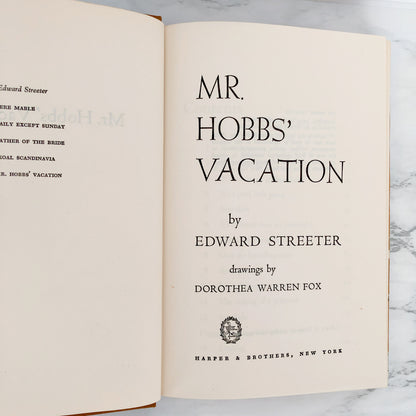 Mr Hobbs Vacation by Edward Streeter [BOOK CLUB EDITION / 1954]