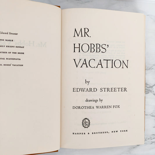 Mr Hobbs Vacation by Edward Streeter [BOOK CLUB EDITION / 1954]