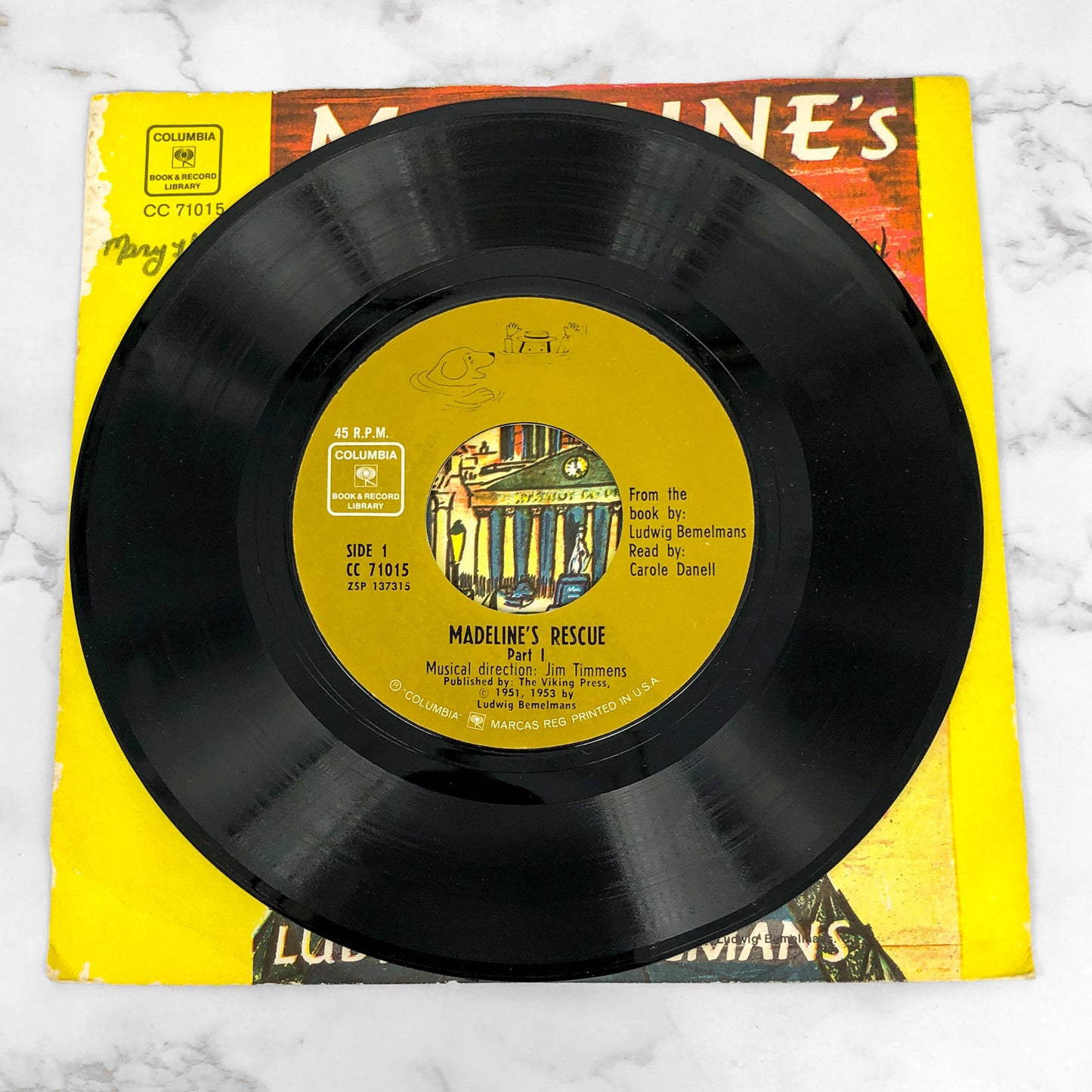 Madeline's Rescue by Ludwig Bemelman [7" VINYL AUDIOBOOK] 1953