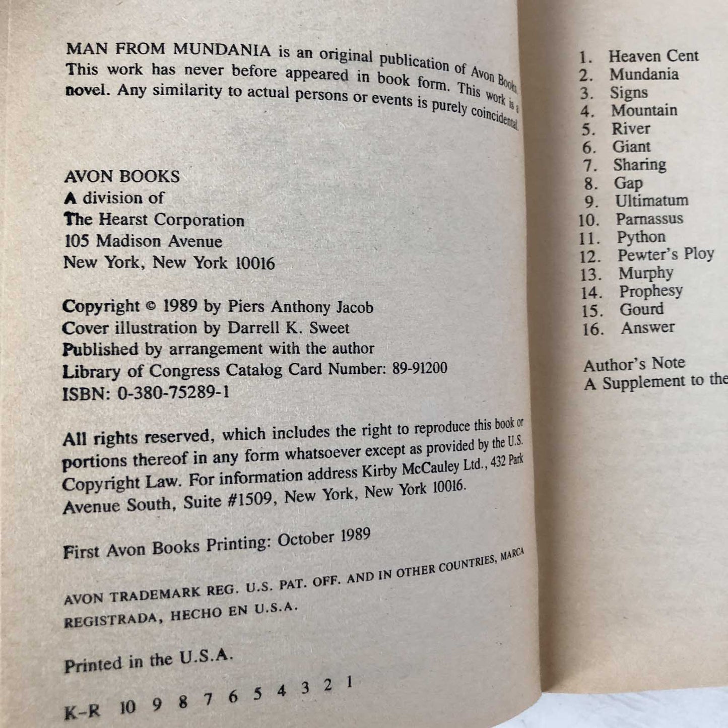 Man From Mundania by Piers Anthony [FIRST PAPERBACK PRINTING] 1989 • Xanth #12