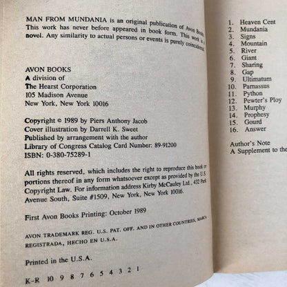 Man From Mundania by Piers Anthony [FIRST PAPERBACK PRINTING] 1989 • Xanth #12