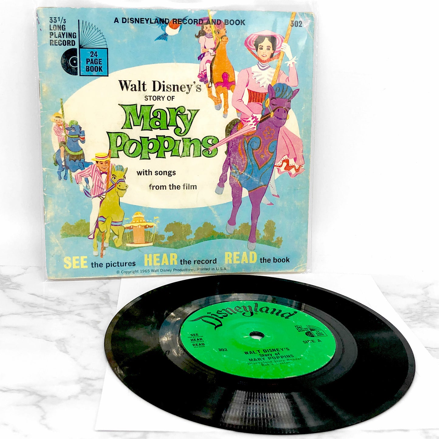 Disney's Mary Poppins [READ-ALONG BOOK & 7" RECORD] 1965