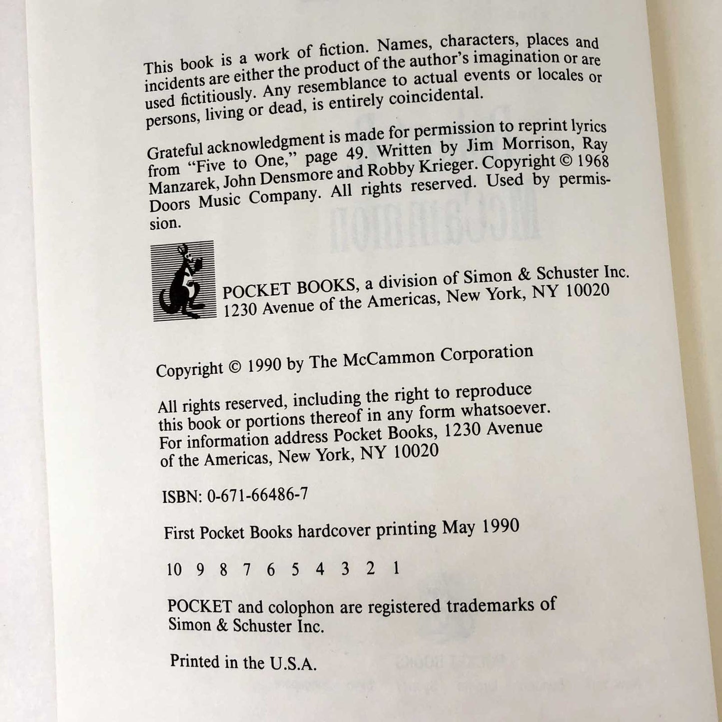 MINE by Robert R. McCammon [FIRST EDITION / FIRST PRINTING] 1990