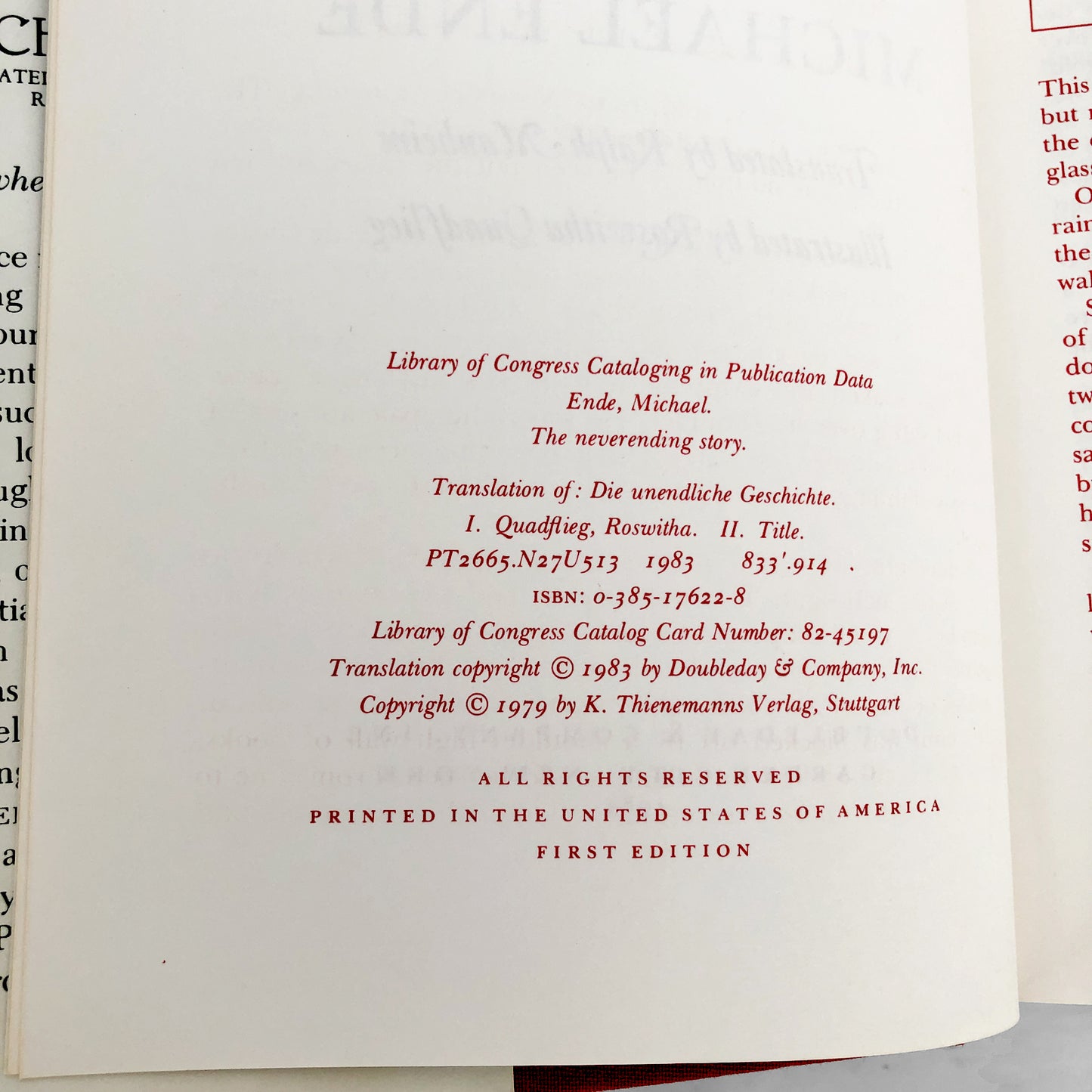 The Neverending Story by Michael Ende [FIRST EDITION / FIRST PRINTING]