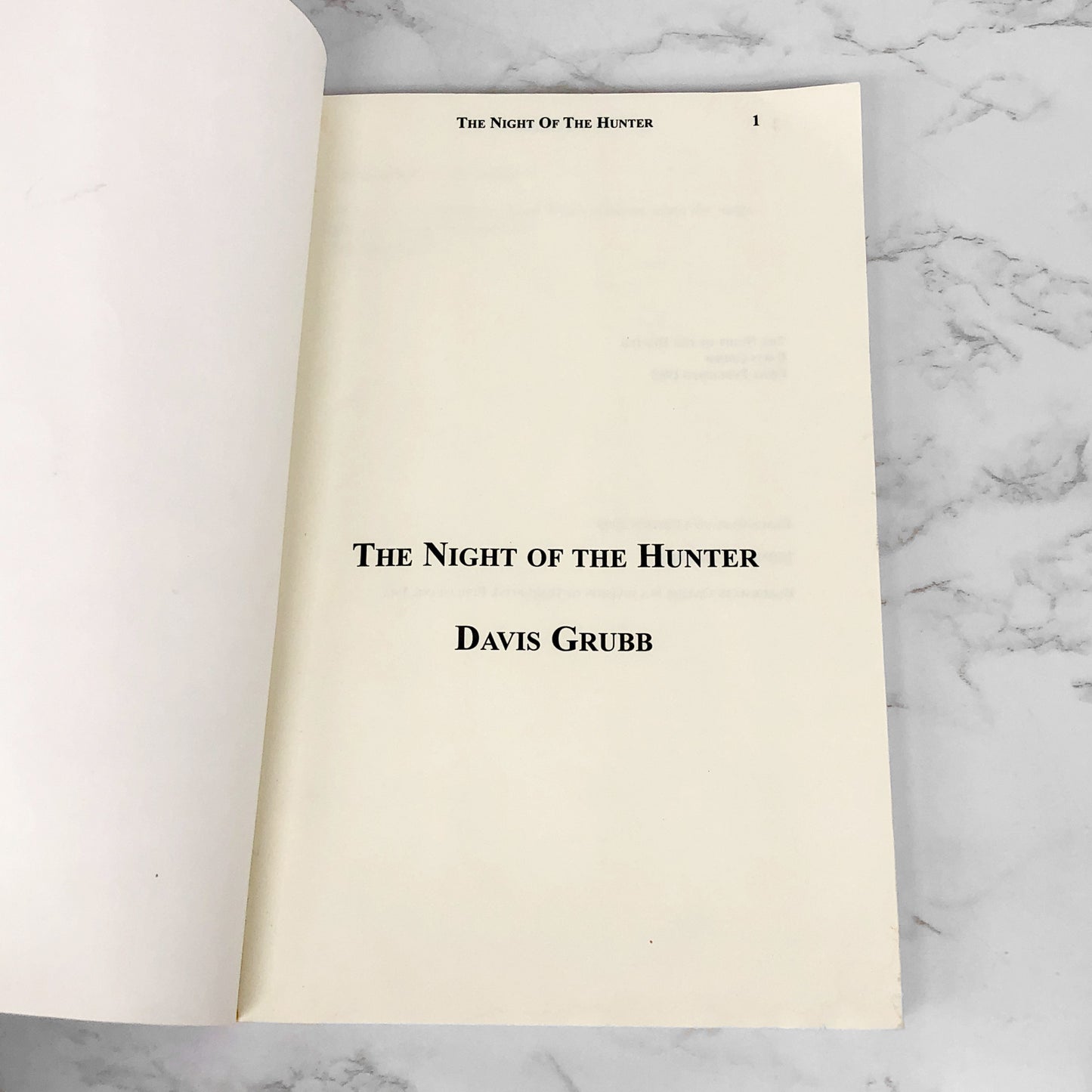 The Night Of The Hunter by Davis Grubb [TRADE PAPERBACK RE-ISSUE] 2005 • Blackmask