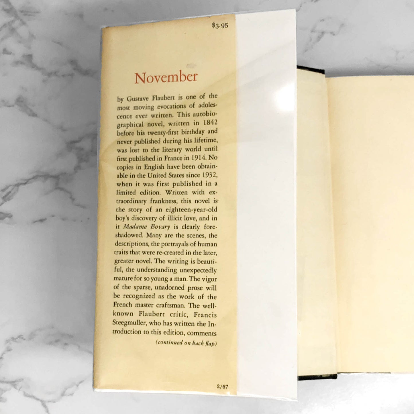 November by Gustave Flaubert [NEW EDITION] 1967 ❧ Serendipity Press