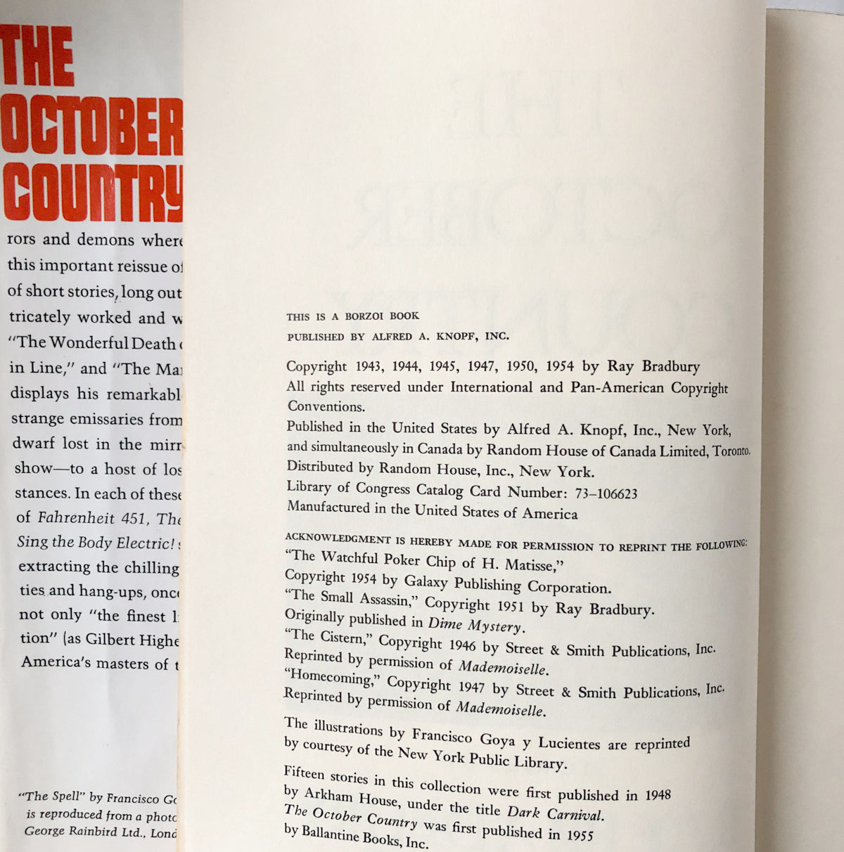The October Country by Ray Bradbury [1970 HARDCOVER REPRINT] - Bookshop Apocalypse