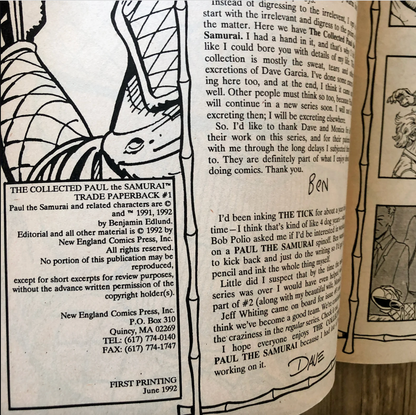 The Collected Paul the Samurai by Ben Edlund [FIRST EDITION OMNIBUS] 1992