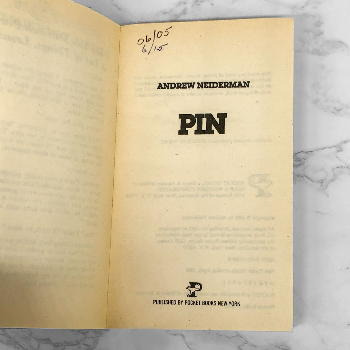PIN by Andrew Neiderman [FIRST EDITION / FIRST PRINTING] 1981