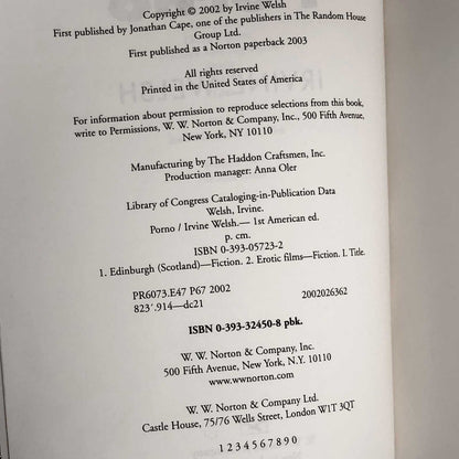 Porno by Irvine Welsh [FIRST PAPERBACK PRINTING] 2003