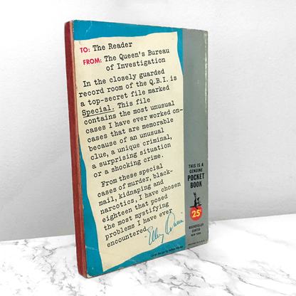 Q.B.I.: Queen's Bureau of Investigation by Ellery Queen [1956 PAPERBACK] - Bookshop Apocalypse