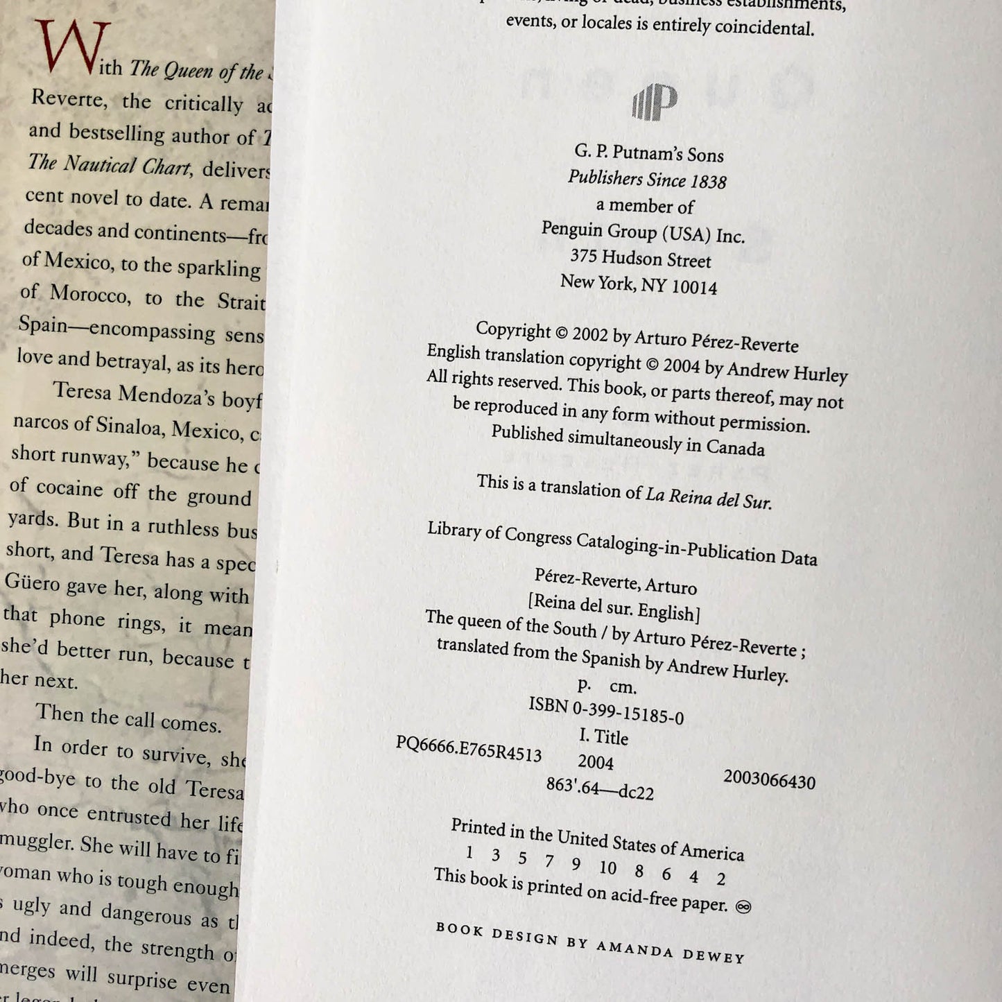 The Queen of the South by Arturo Pérez-Reverte [U.S. FIRST EDITION • FIRST PRINTING] 2004