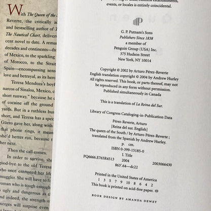 The Queen of the South by Arturo Pérez-Reverte [U.S. FIRST EDITION • FIRST PRINTING] 2004