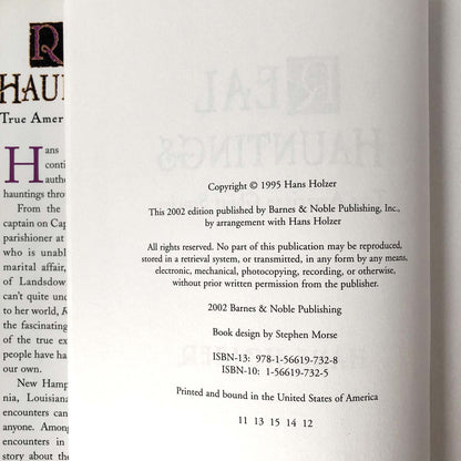 Real Hauntings: True American Ghost Stories by Hans Holzer [REVISED HARDCOVER / 2002]