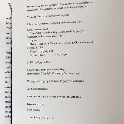 Salem's Lot by Stephen King [ILLUSTRATED EDITION] 2005 / FIRST PRINTING