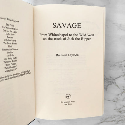 Savage by Richard Laymon [U.S. FIRST EDITION / FIRST PRINTING] 1994