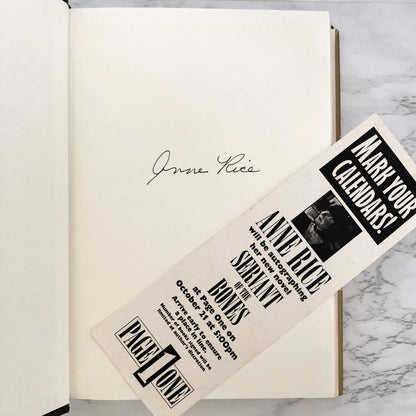 Servant of the Bones by Anne Rice SIGNED! [FIRST EDITION / 1996]