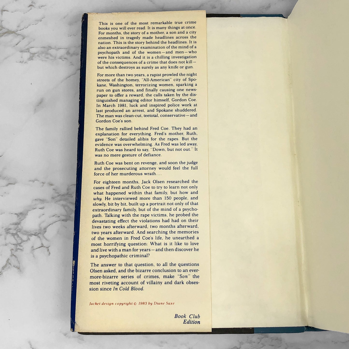 SON A Psychopath & His Victims by Jack Olsen [1983 HARDCOVER] • BCE • Atheneum