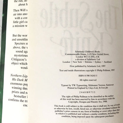 The Subtle Knife by Philip Pullman - His Dark Materials #2 [U.K. FIRST EDITION / SECOND PRINTING]