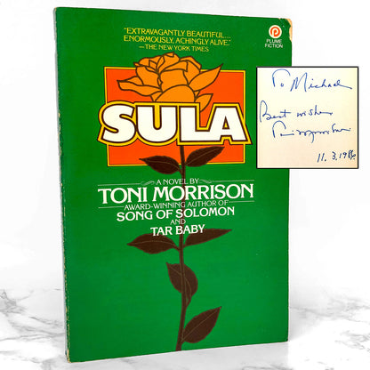 Sula by Toni Morrison SIGNED! [1982 TRADE PAPERBACK] Plume Books