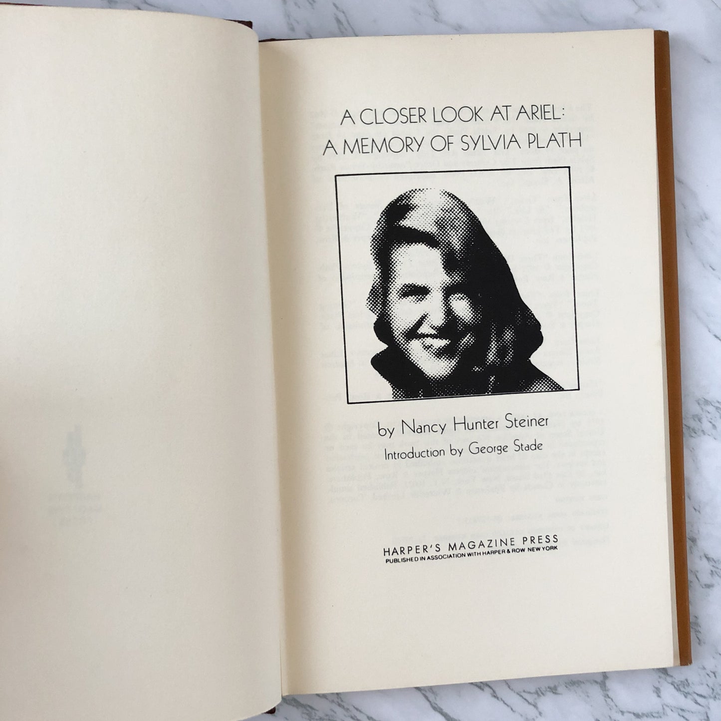 A Closer Look at Ariel: A Memory of Sylvia Plath by Nancy Hunter Steiner [FIRST EDITION] - Bookshop Apocalypse